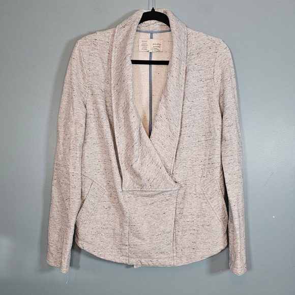 saturday sunday Jackets & Blazers - Anthropologie Saturday Sunday Women's Gray Marled Knit Draped Moto Jacket Size M